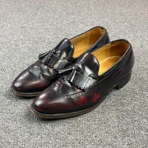 Johnston & Murphy Burgundy Leather Wingtip Dress Kiltie Tassel Loafers Sz 10